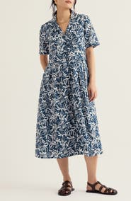 Seasalt Cornwall Charlotte Floral Organic Cotton Voile Shirtdress