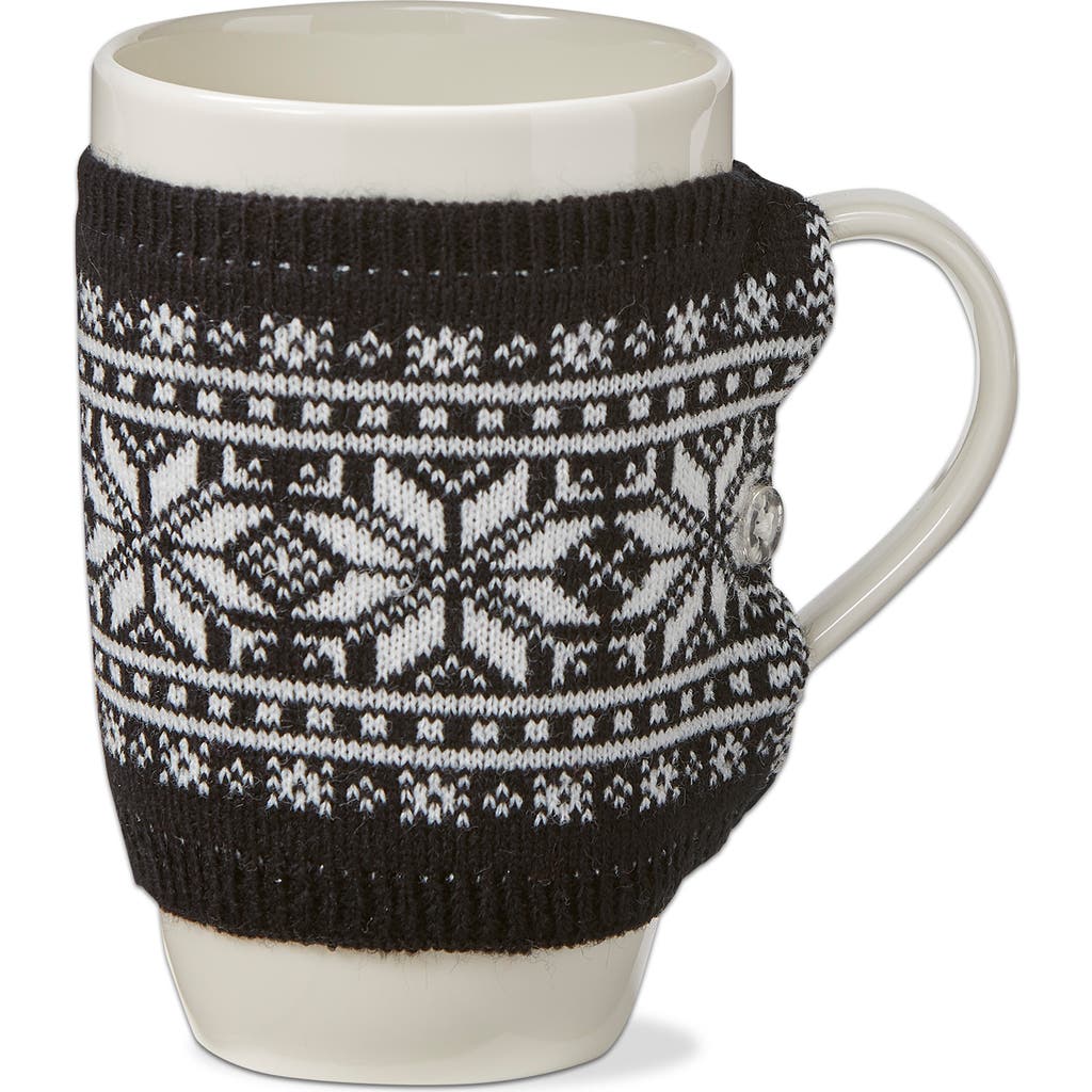Tag Snowflake Knit Cover & Mug Set In Black