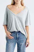 Free People Nina V-Neck Cotton T-Shirt