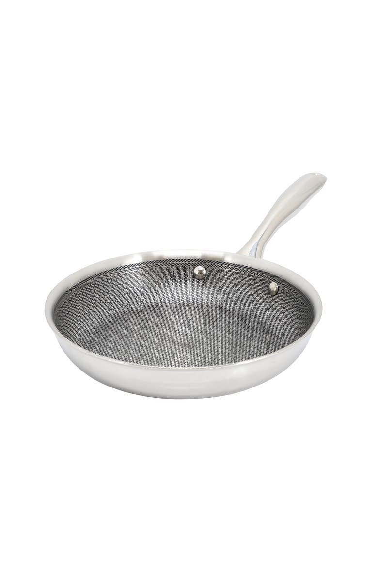 OSTER Modessa 9.5 Inch Nonstick Tri-ply Stainless Steel Frying Pan, Main, color, Metallic Silver