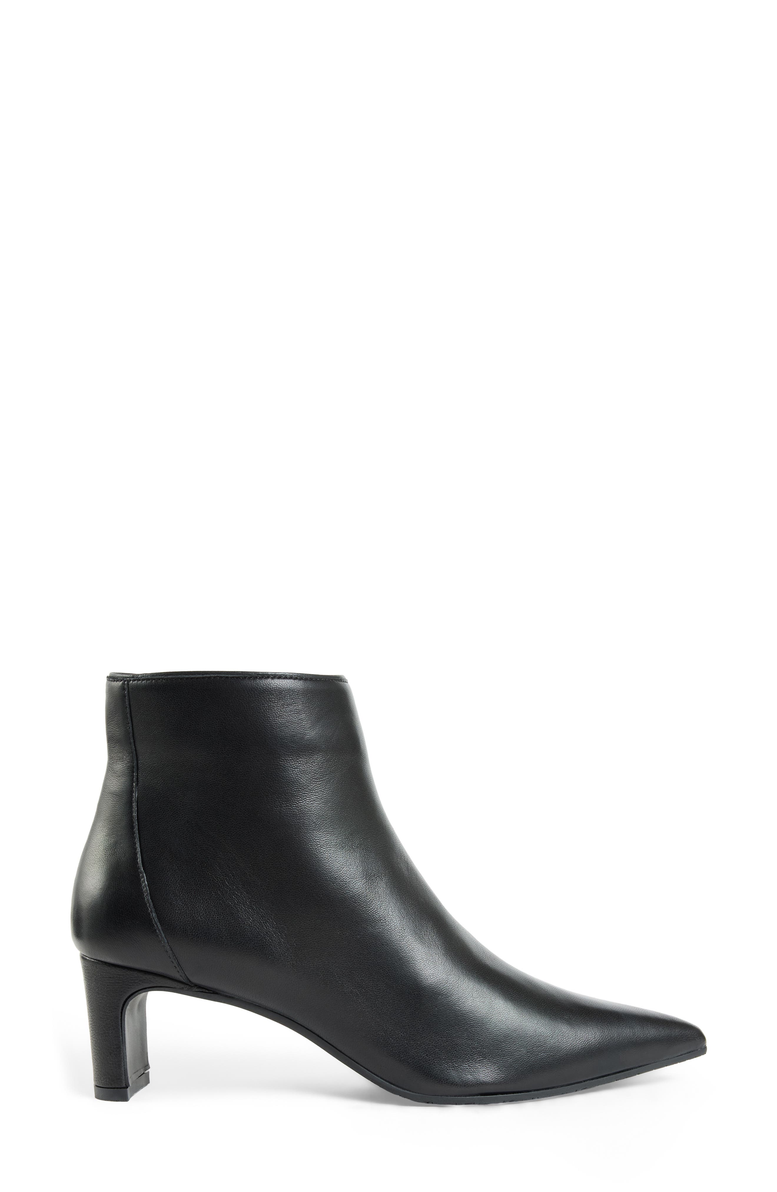 Fiama Pointed Toe Bootie, Alternate, color, BLACK LEATHER