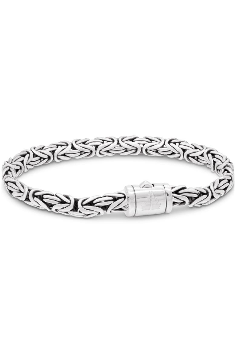 DEVATA Borobudur Oval 6mm Chain Bracelet in Sterling Silver, Main, color, Silver