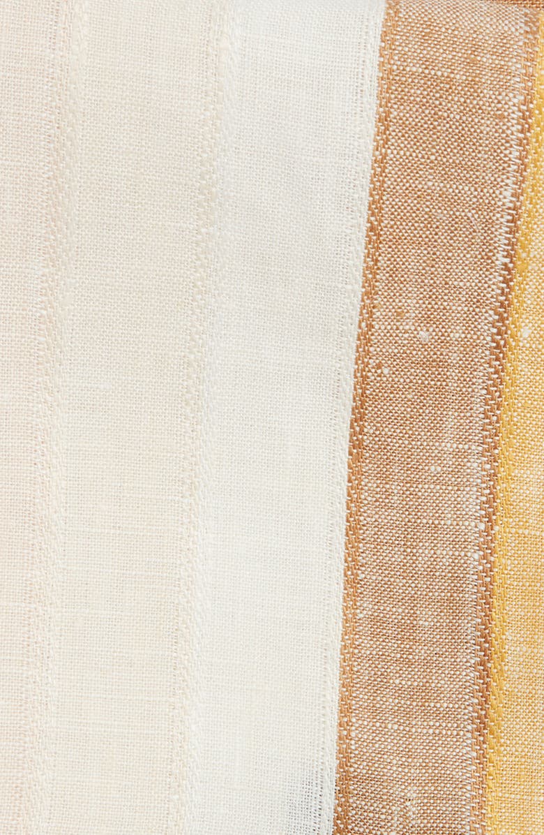 CLIFTON WILSON Stripe Linen Pocket Square, Alternate, color, Gold