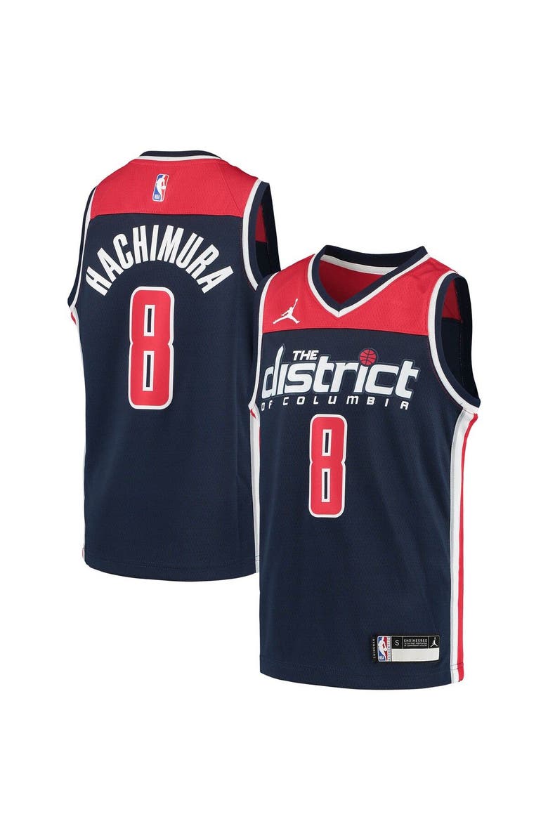 Jordan Brand Youth Jordan Brand Rui Hachimura Navy Washington Wizards 2020/21 Swingman Player Jersey - Statement Edition, Main, color, 