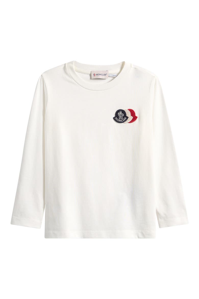 Kids' Logo Patch Long Sleeve T-Shirt, Main, color, WHITE