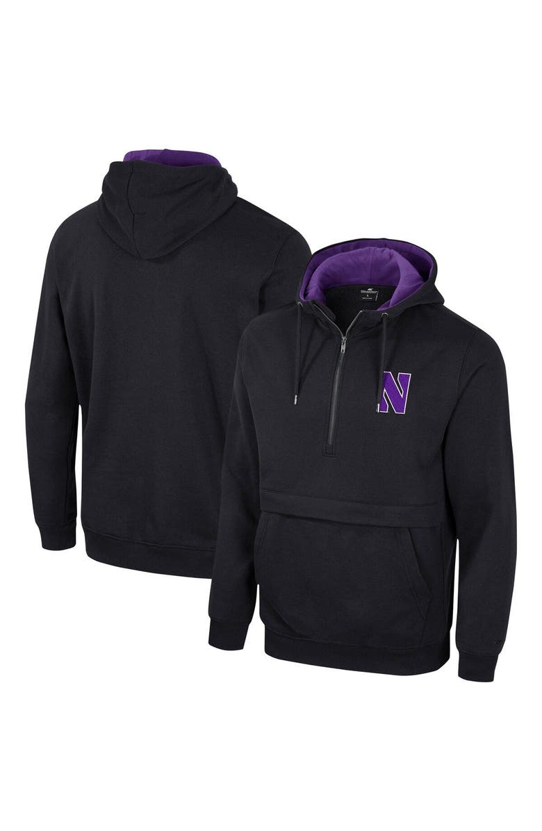 COLOSSEUM Men's Colosseum Black Northwestern Wildcats Half-Zip Hoodie, Main, color, Black