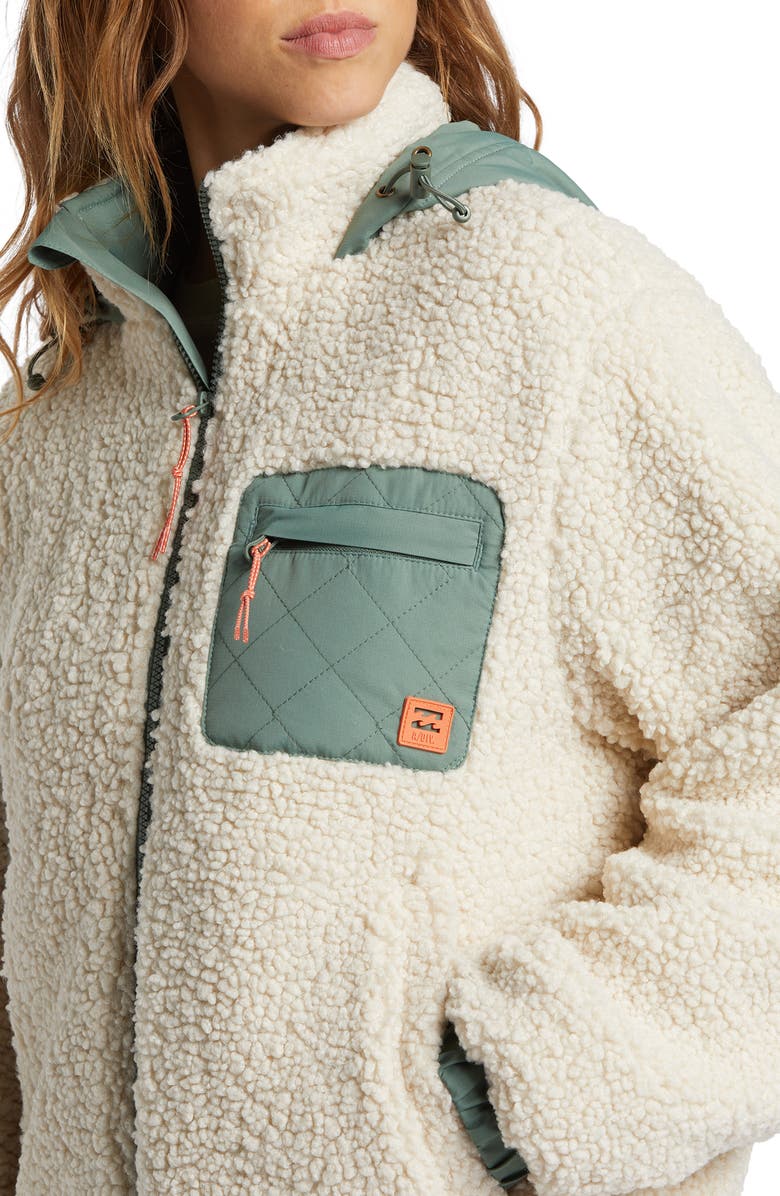 Billabong Northern Shore Teddy Fleece Zip-Up Hooded Jacket, Alternate, color, 