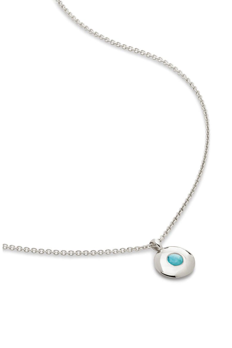 December Birthstone Turquoise Pendant Necklace, Main, color, STERLING SILVER