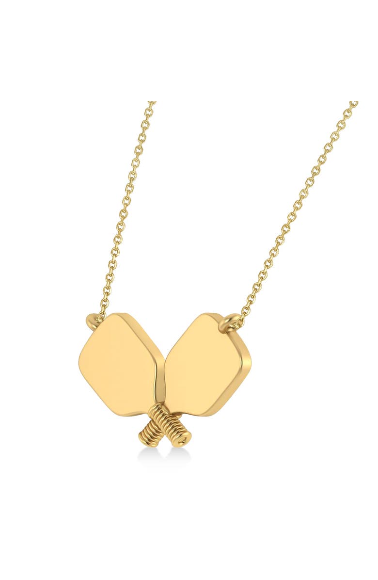 ALLUREZ Diamond Large Dual Pickleball Paddle Pendant Necklace 14K, Alternate, color, 0.12Ct, Yellow Gold