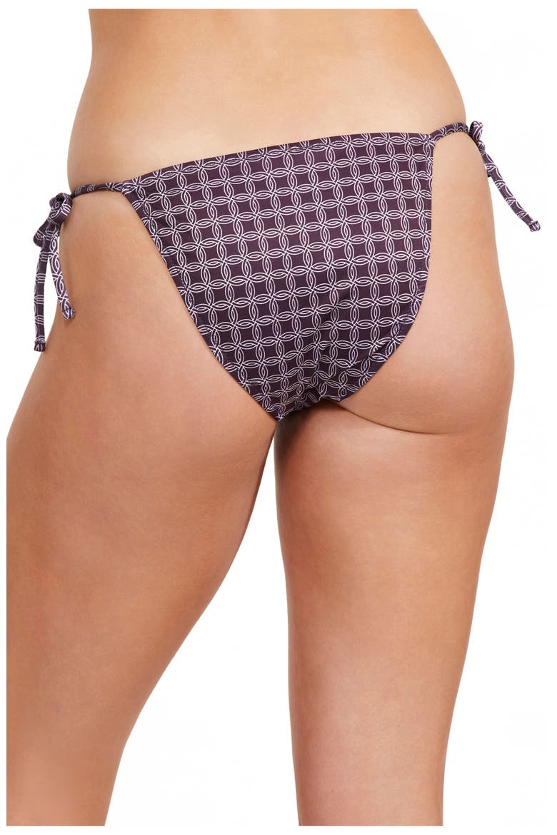 Retro Touch Side Tie Bikini Bottom, Alternate, color, Multi Plum