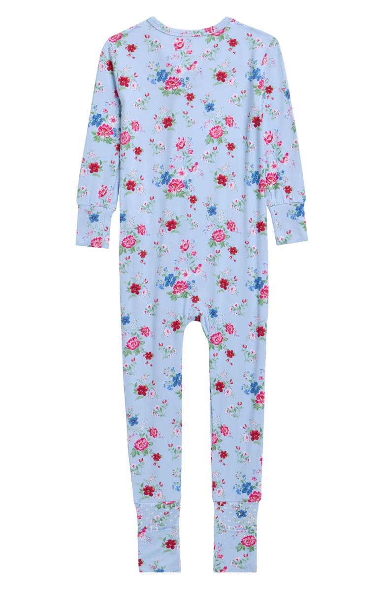 Posh Peanut Fitted Convertible One-Piece Pajamas, Alternate, color, Blue