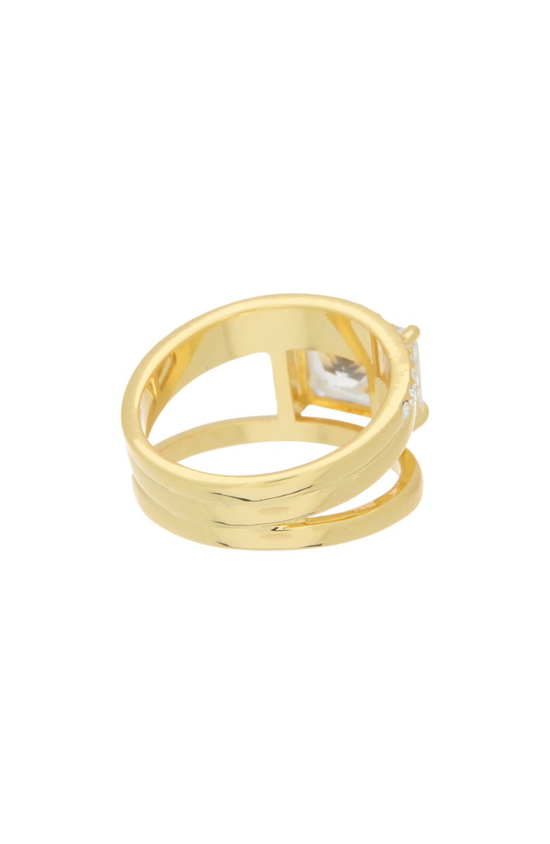 Covet Crystal Double Band Ring, Alternate, color, Gold