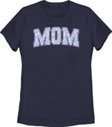 Disney Women's Mom Collegiate Pattern T-Shirt
