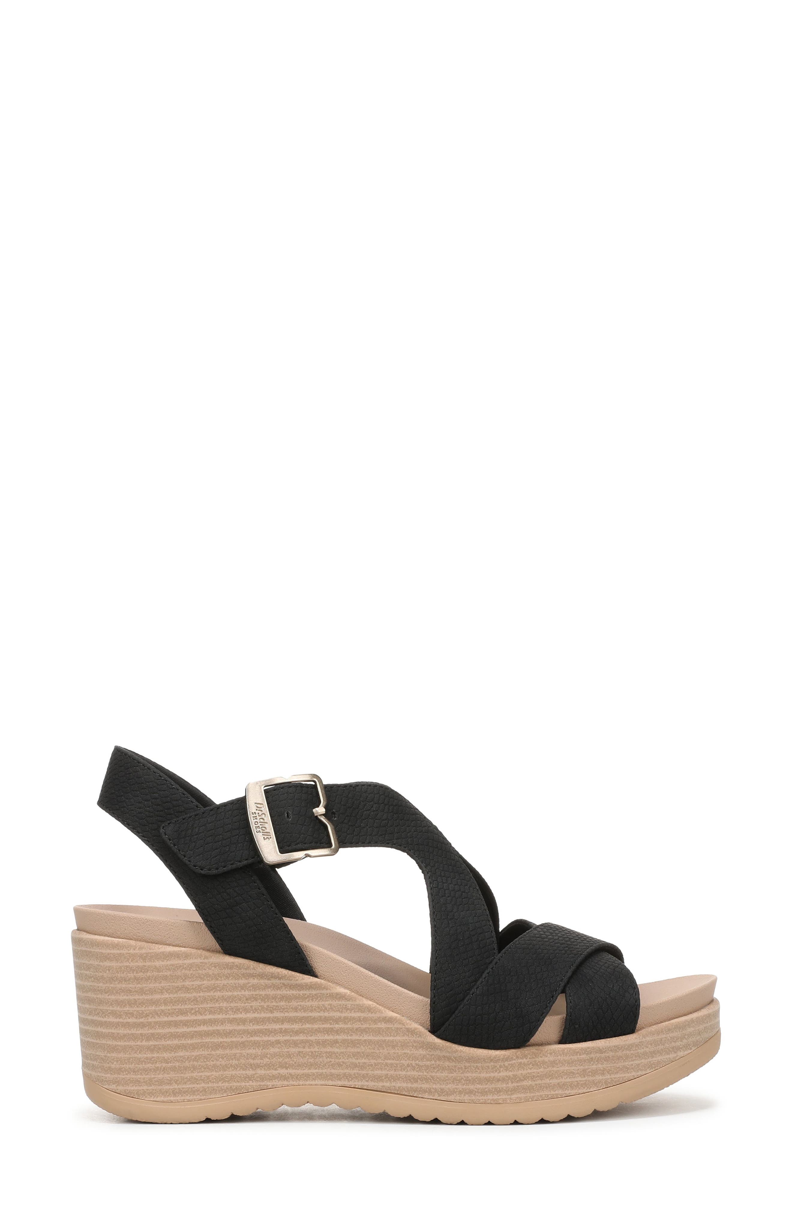 Dr. Scholl's Cali Beach Slingback Platfrom Wedge Sandal, Alternate, color, Black