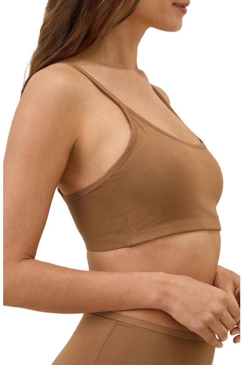 Everyday Strappy Scoop Bralette, Alternate, color, Brown Sugar