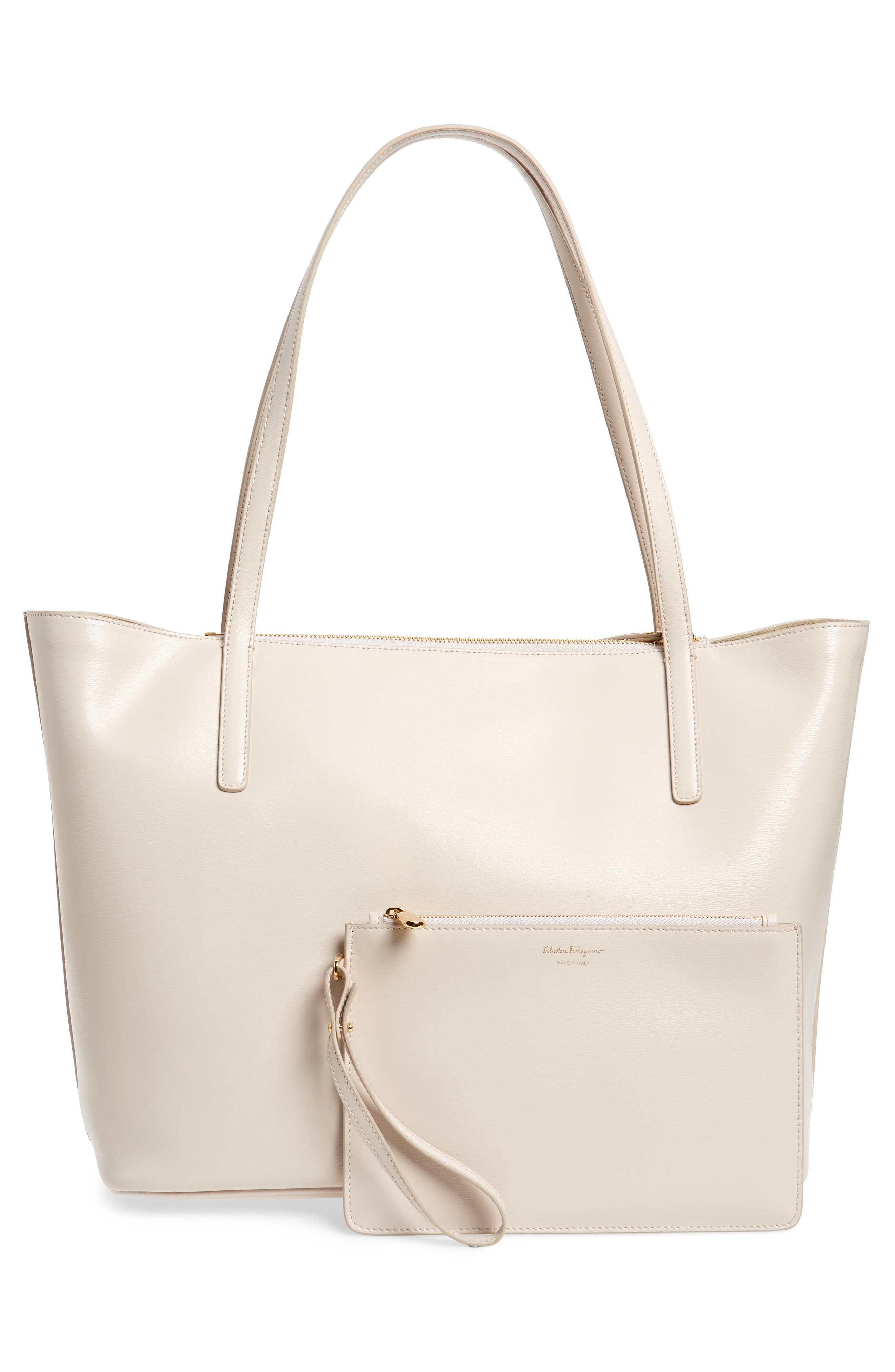 FERRAGAMO Salvatore Ferragamo City Quilted Gancio Leather Tote, Alternate, color, 