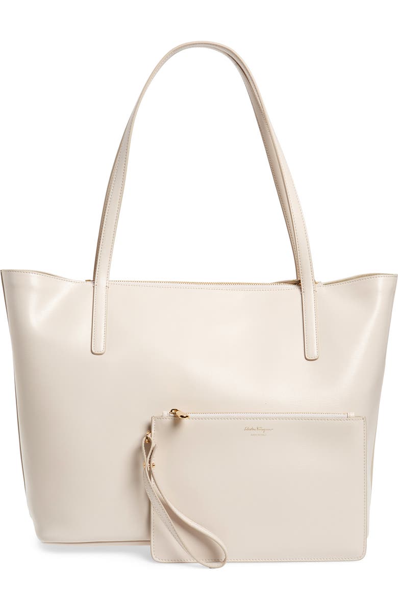 FERRAGAMO Salvatore Ferragamo City Quilted Gancio Leather Tote, Alternate, color,