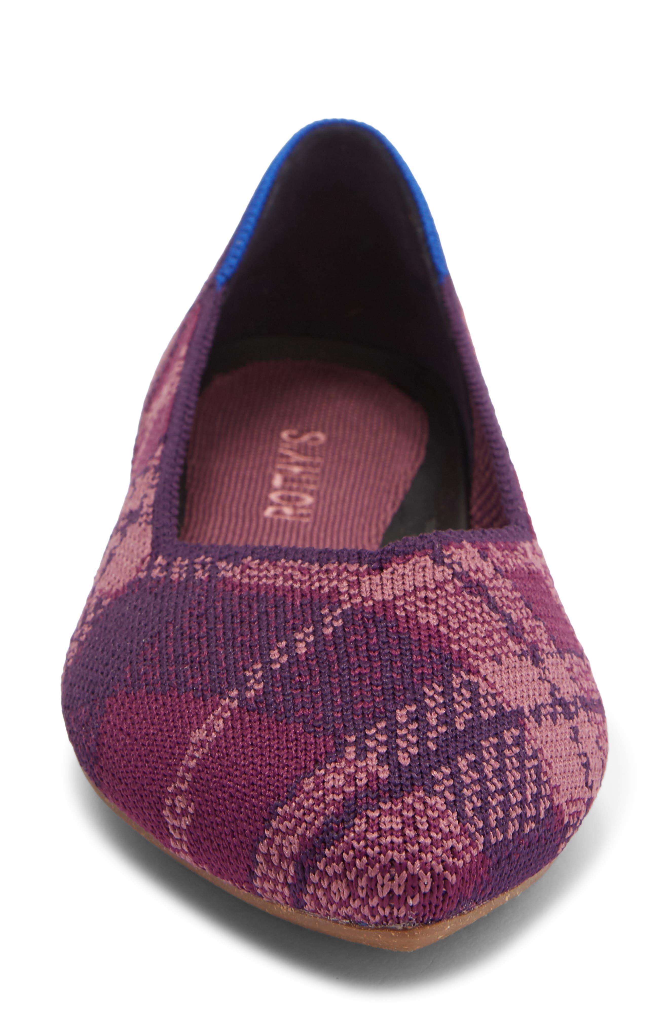 The Point II Pointed Toe Flat, Alternate, color, PURPLE PLAID