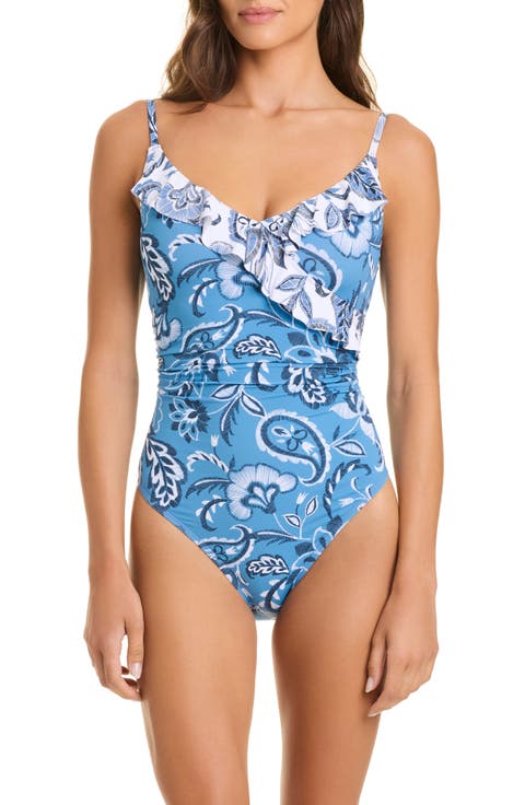 Ruffled Lace Back One-Piece Swimsuit