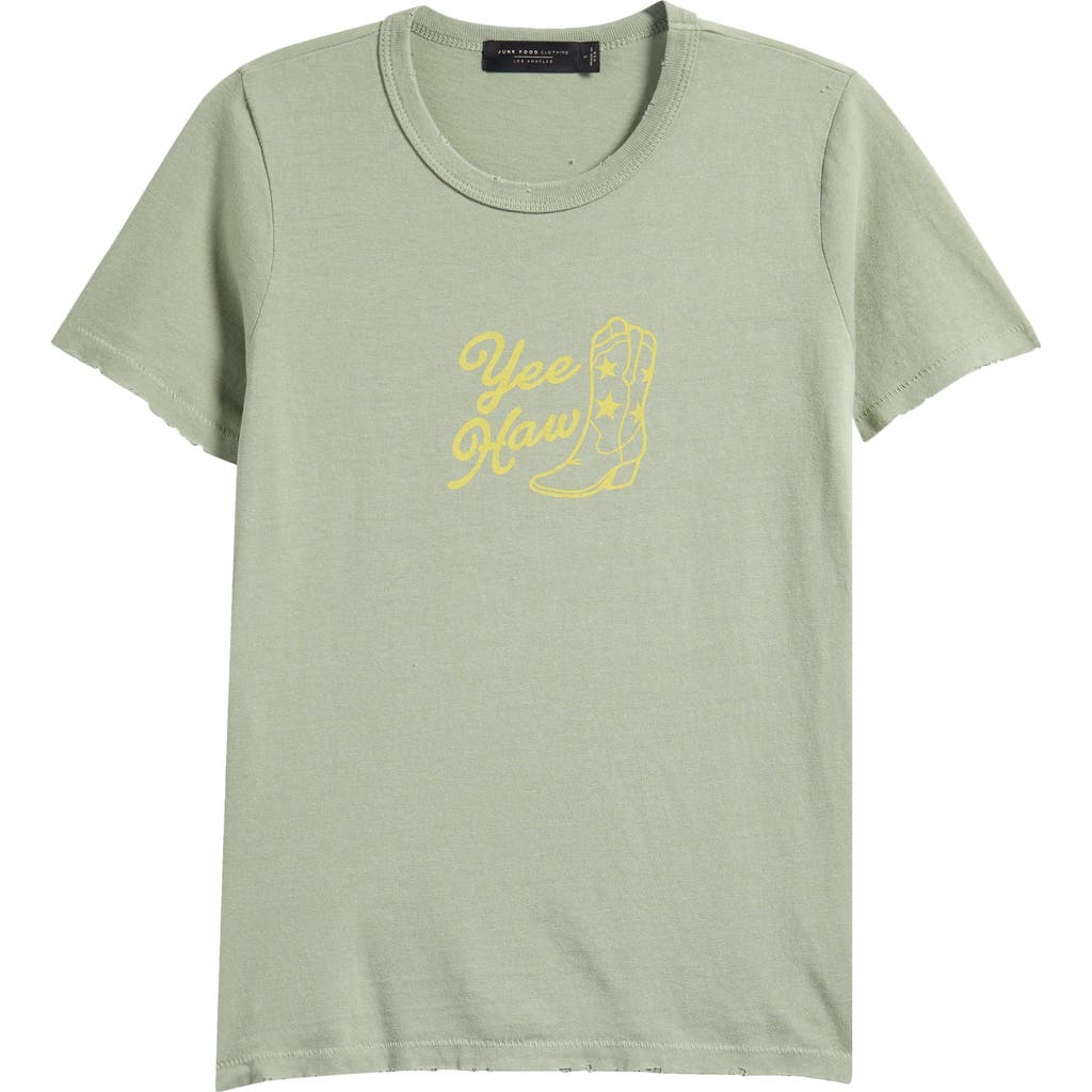 Junk Food Yee Haw Cotton Blend Graphic T-shirt In Green