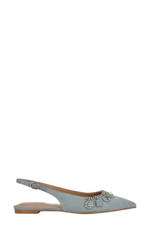 Guess Daisee Slingback Pointed Toe Flat In Blue