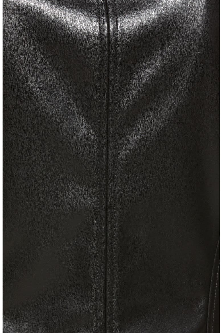 Faux Leather Drape Front Jacket, Alternate, color, ANNE BLACK