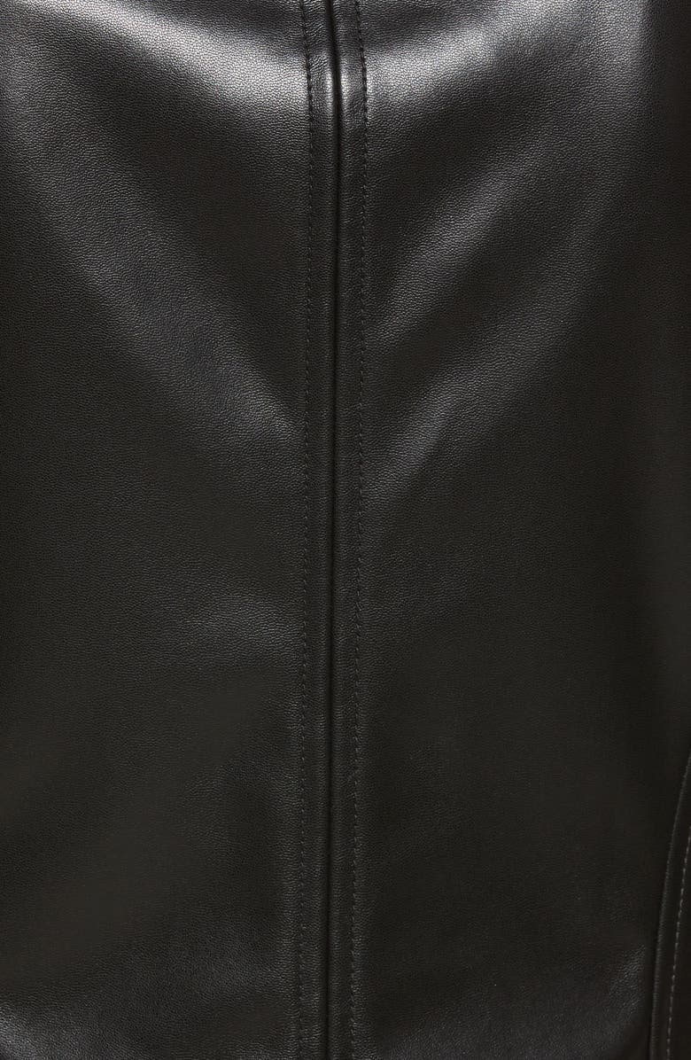 Anne Klein Faux Leather Drape Front Jacket, Alternate, color, 