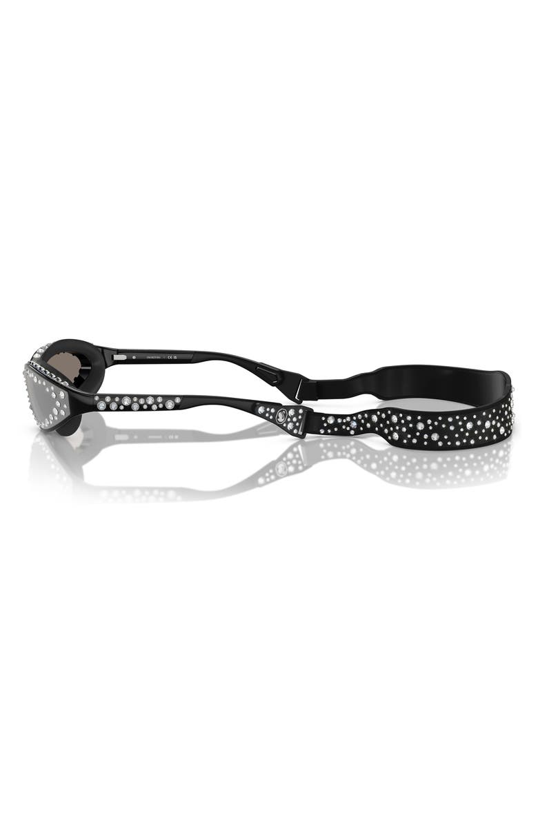 Swarovski 42mm Wraparound Sunglasses with Strap, Alternate, color, 