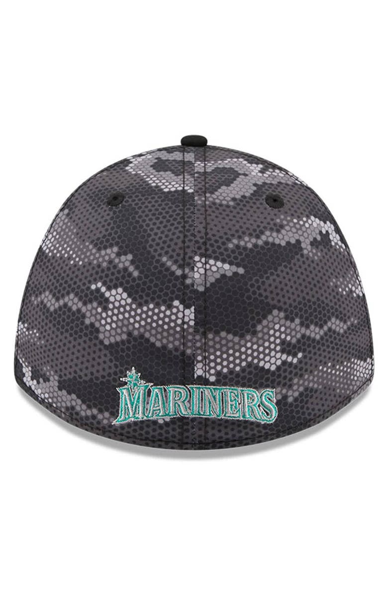 New Era Men's New Era Black Seattle Mariners Camo 39THIRTY A-Frame Flex Hat, Alternate, color, Black