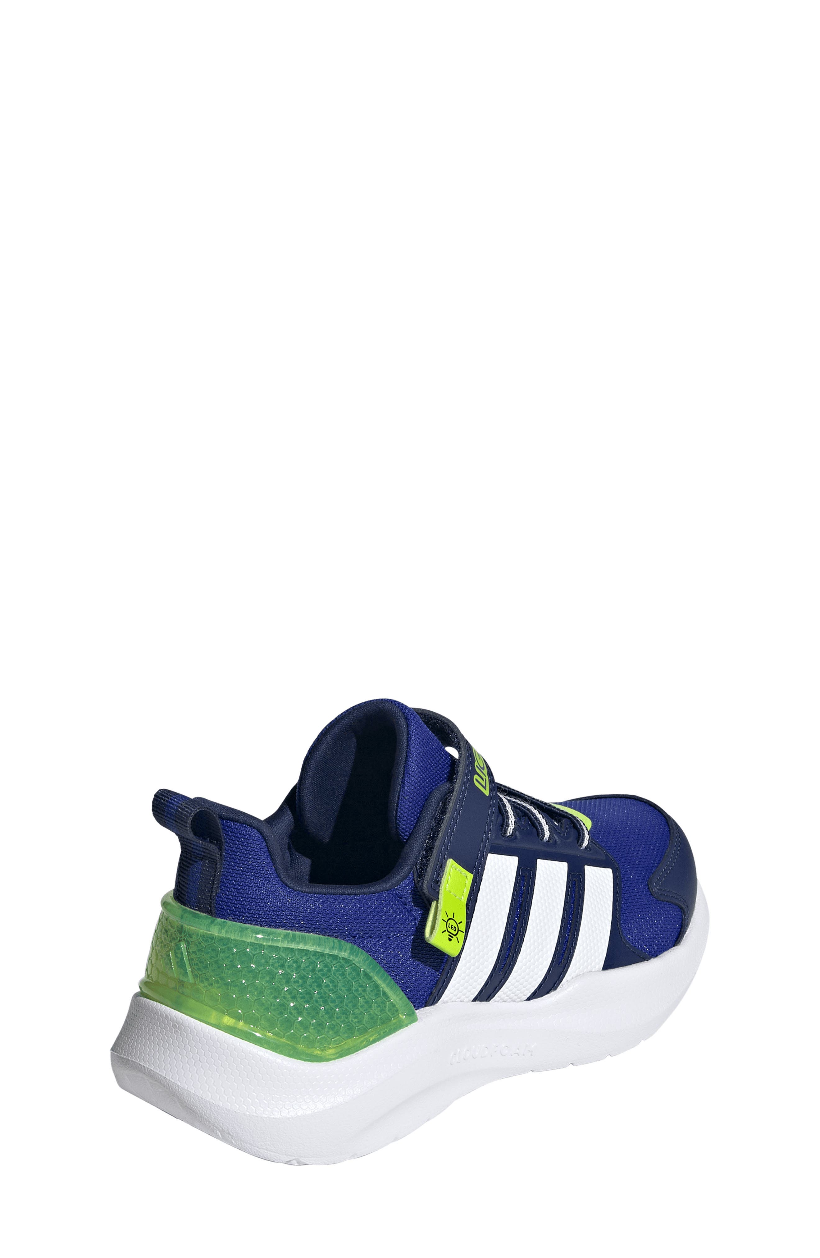 adidas Kids' Lightorama Sneaker, Alternate, color, Lucid Blue/ White/ Solar Slime