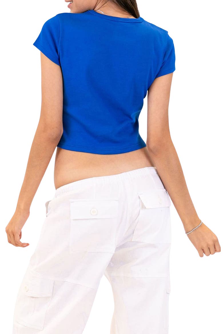 'Do Not Disturb' Crop Graphic Tee, Alternate, color, BLUE