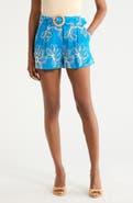 Ramy Brook Teddy Embroidered Belted Shorts