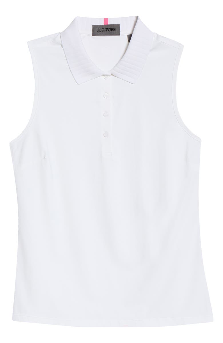 G/FORE Sleeveless Stretch Polo Top, Alternate, color, Snow
