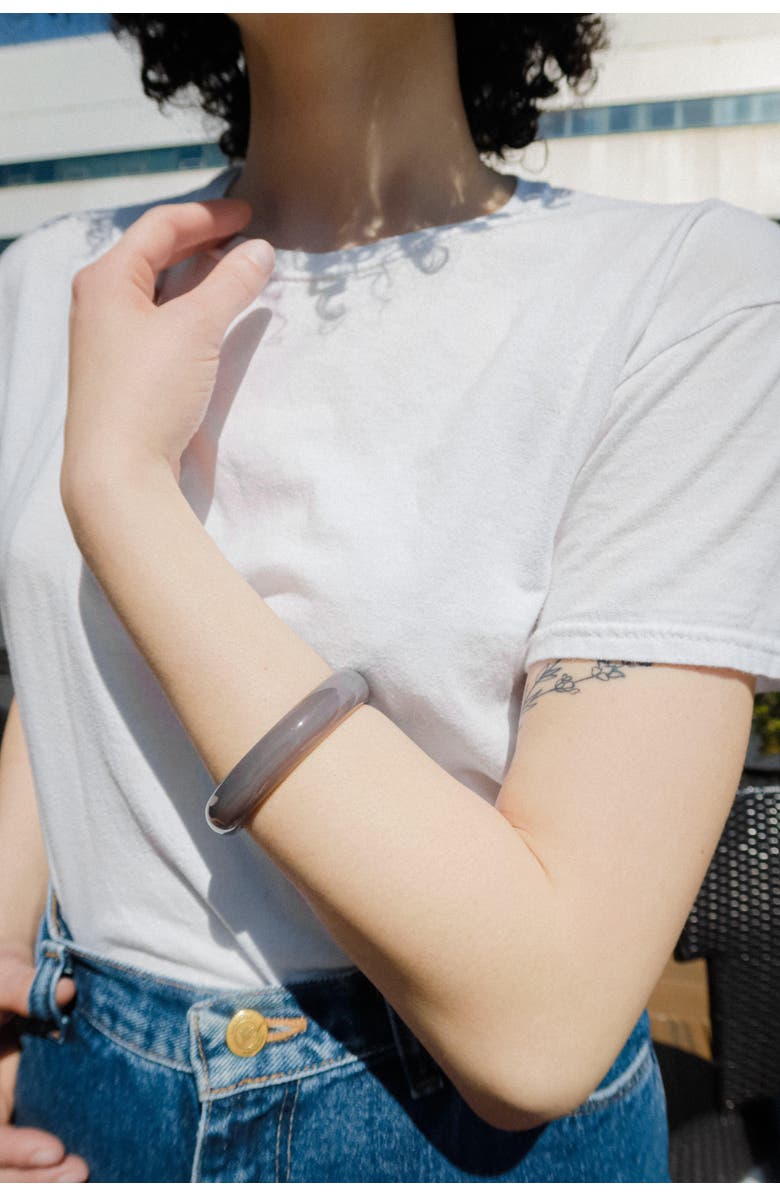 seree Moon Purple Jade Stone Bangle, Alternate, color, Purple