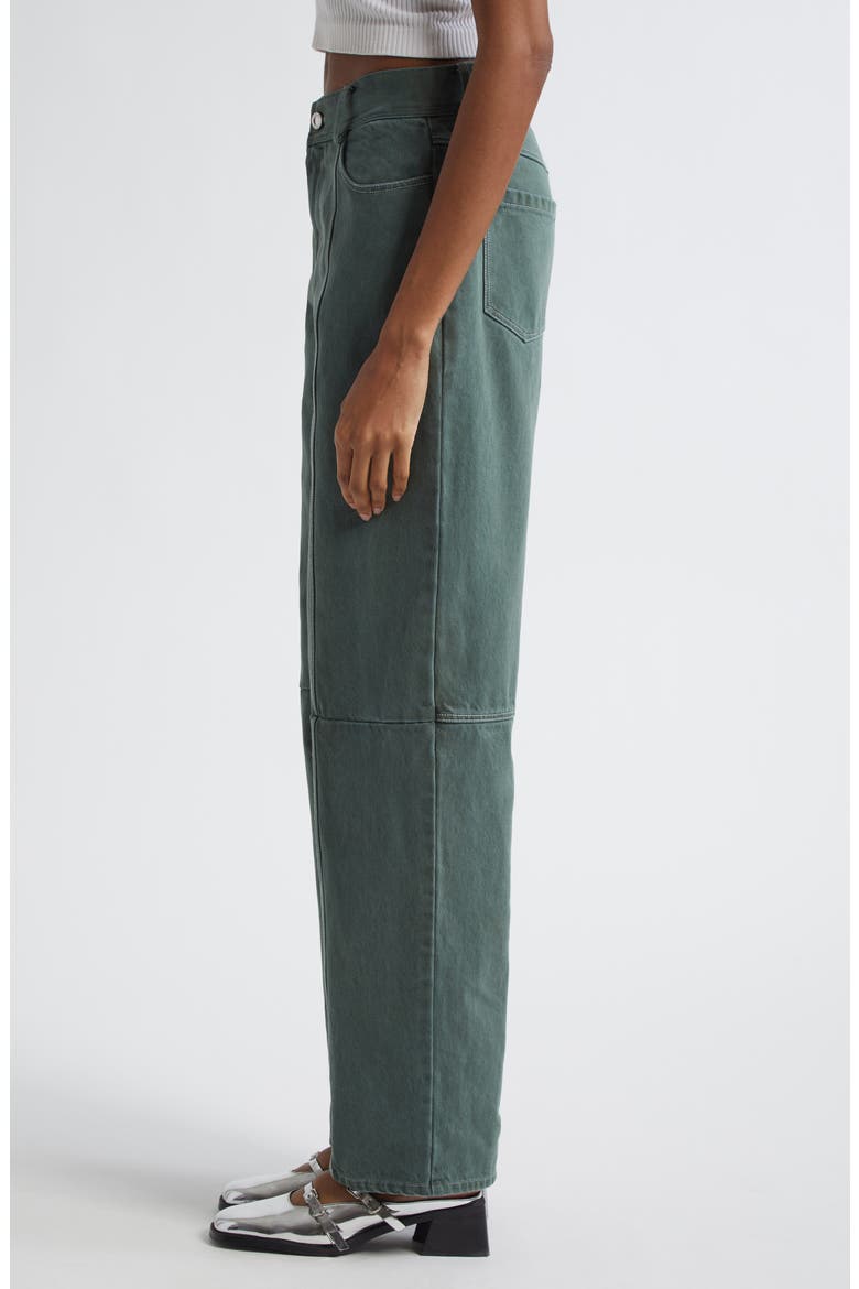 High Waist Straight Leg Jeans, Alternate, color, DARK GREEN