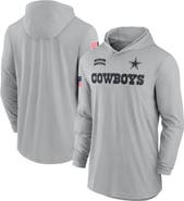 Nike Men's Nike Gray Dallas Cowboys 2024 Salute to Service Lightweight Performance Long Sleeve Hooded T-Shirt