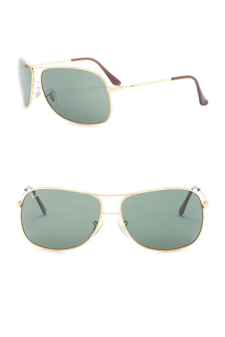 64mm Aviator Sunglasses, Main, color, GOLD