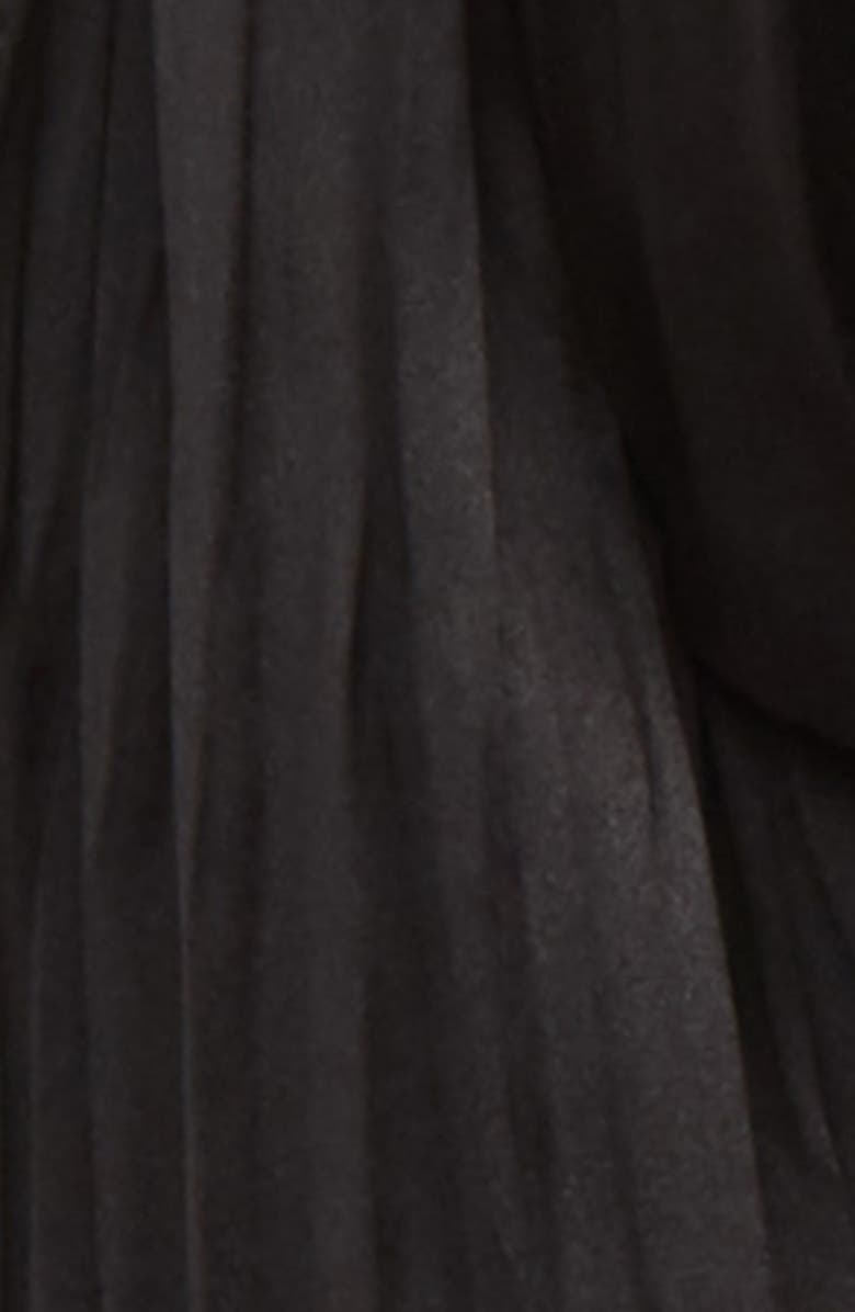 Saint Laurent Plissé Fringe Silk Scarf, Alternate, color, 