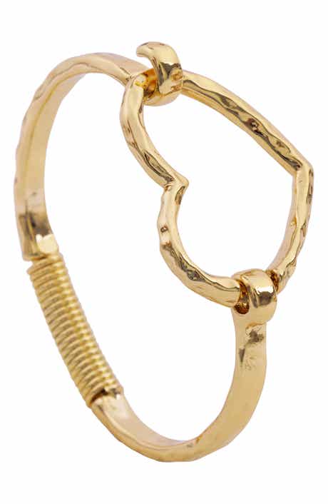 Textured Heart Cuff Bracelet