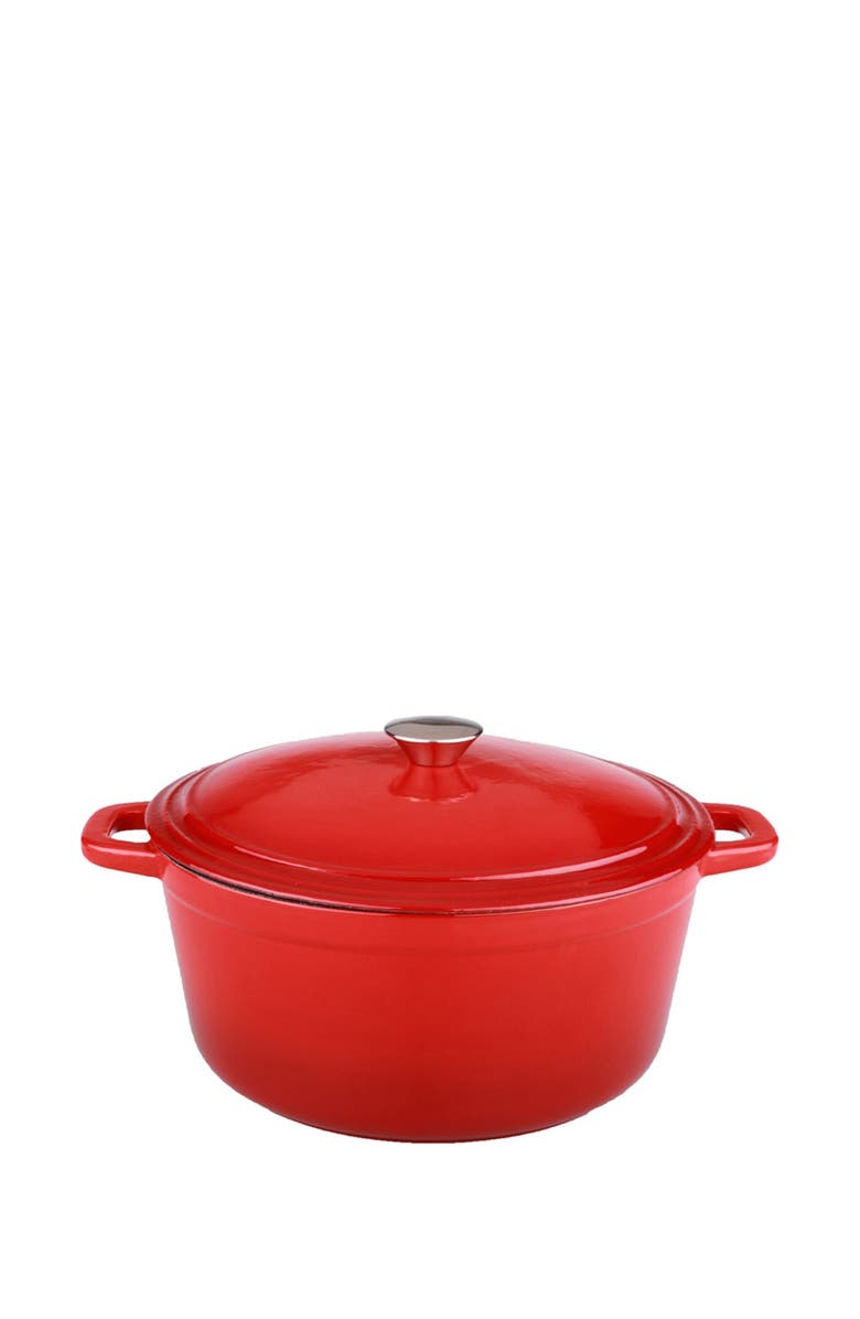 BergHOFF 5 Quart Cast Iron Covered Casserole Dish, Main, color, Red