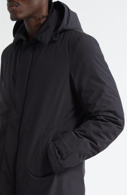 Herno Functional Wardrobe Waterproof Hooded Raincoat In Black