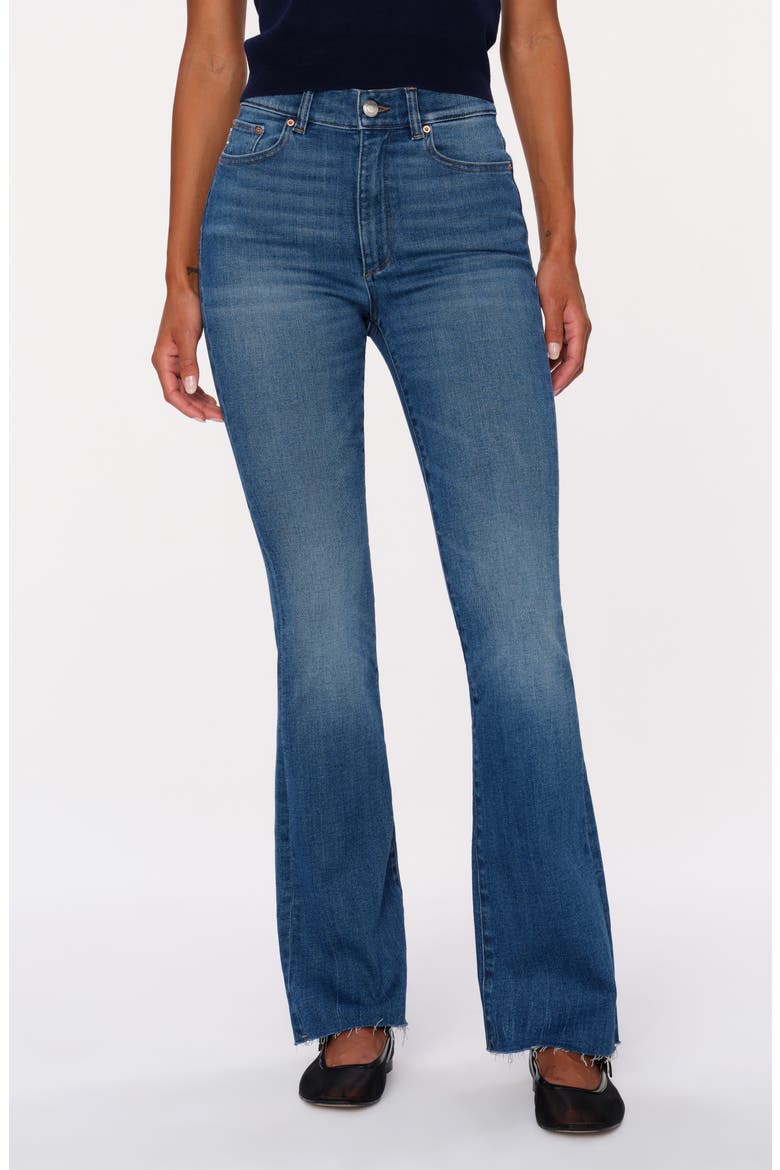 Bridget Instasculpt Raw Hem High Waist Bootcut Jeans, Main, color, PALM SPRINGS DL AIRBRUSHED