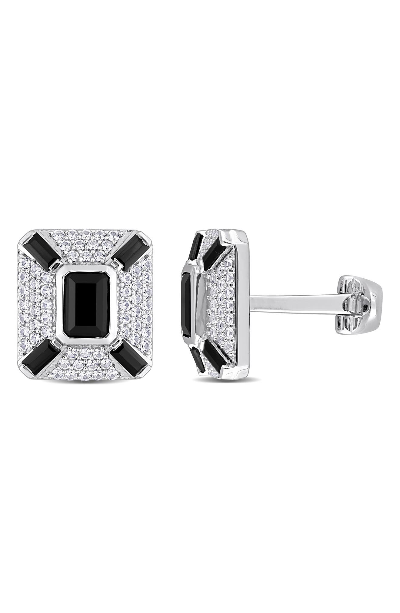 DELMAR Sterling Silver Jewel Embellished Cufflinks