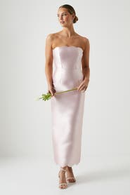 Coast Scallop Twill Column Bridesmaids Dress