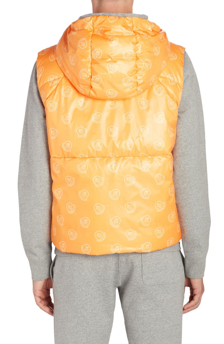 Moncler Alkarab Logo Print Hooded Down Vest, Alternate, color,