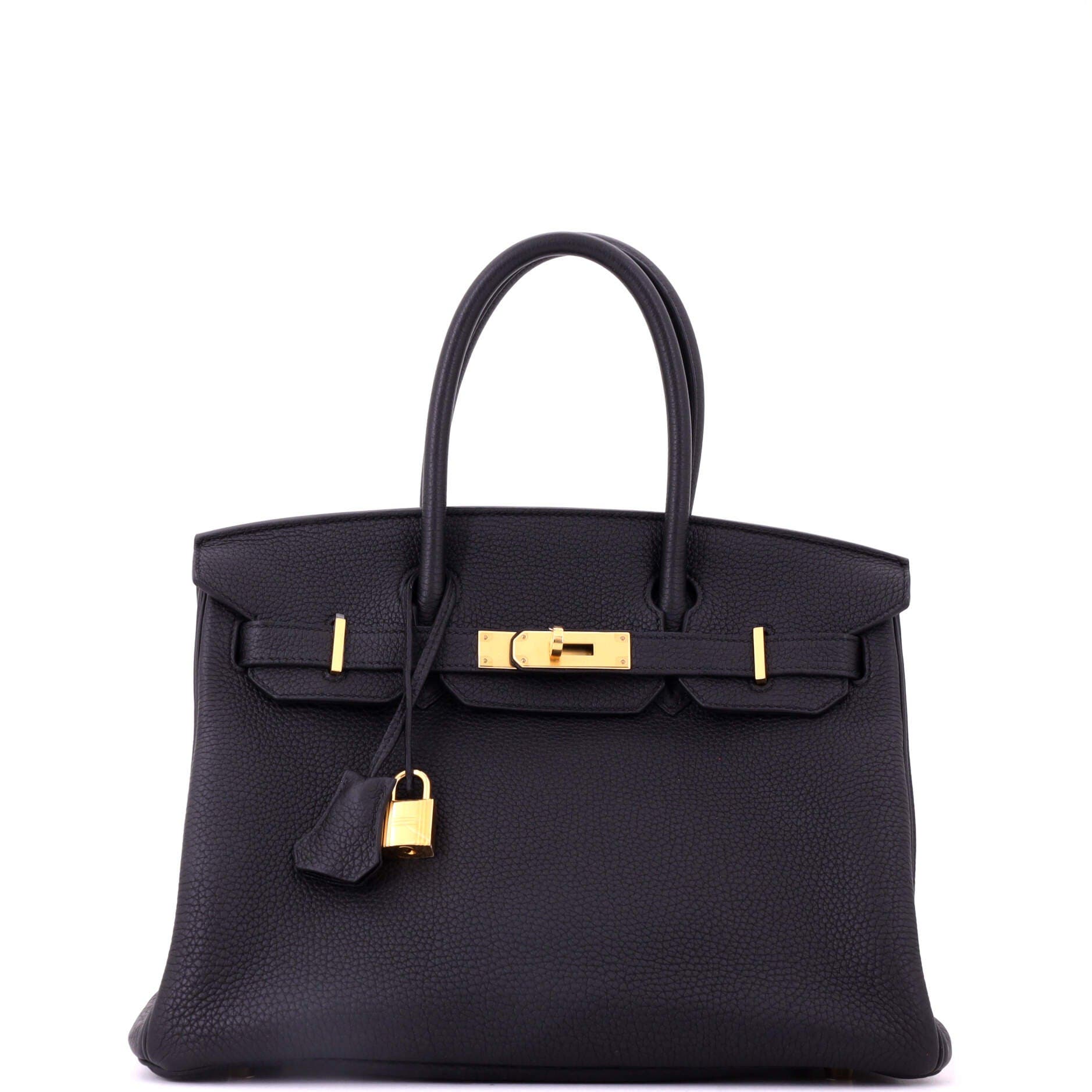 Pre-Owned Hermes Birkin Handbag Black Togo with Gold Hardware 30, Main, color, Noir