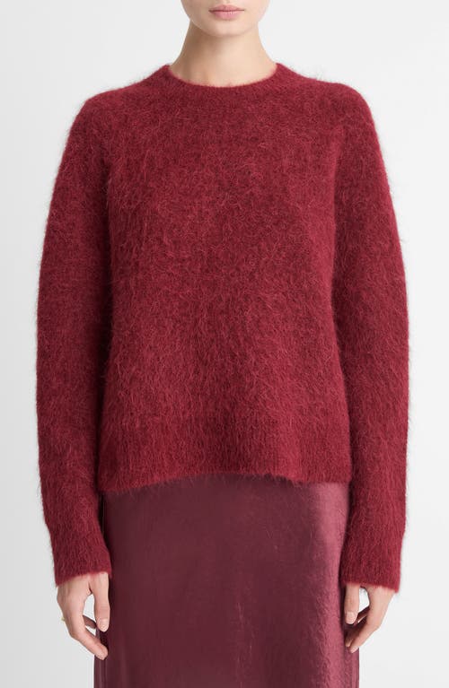 Vince Crewneck Brushed Sweater In Red