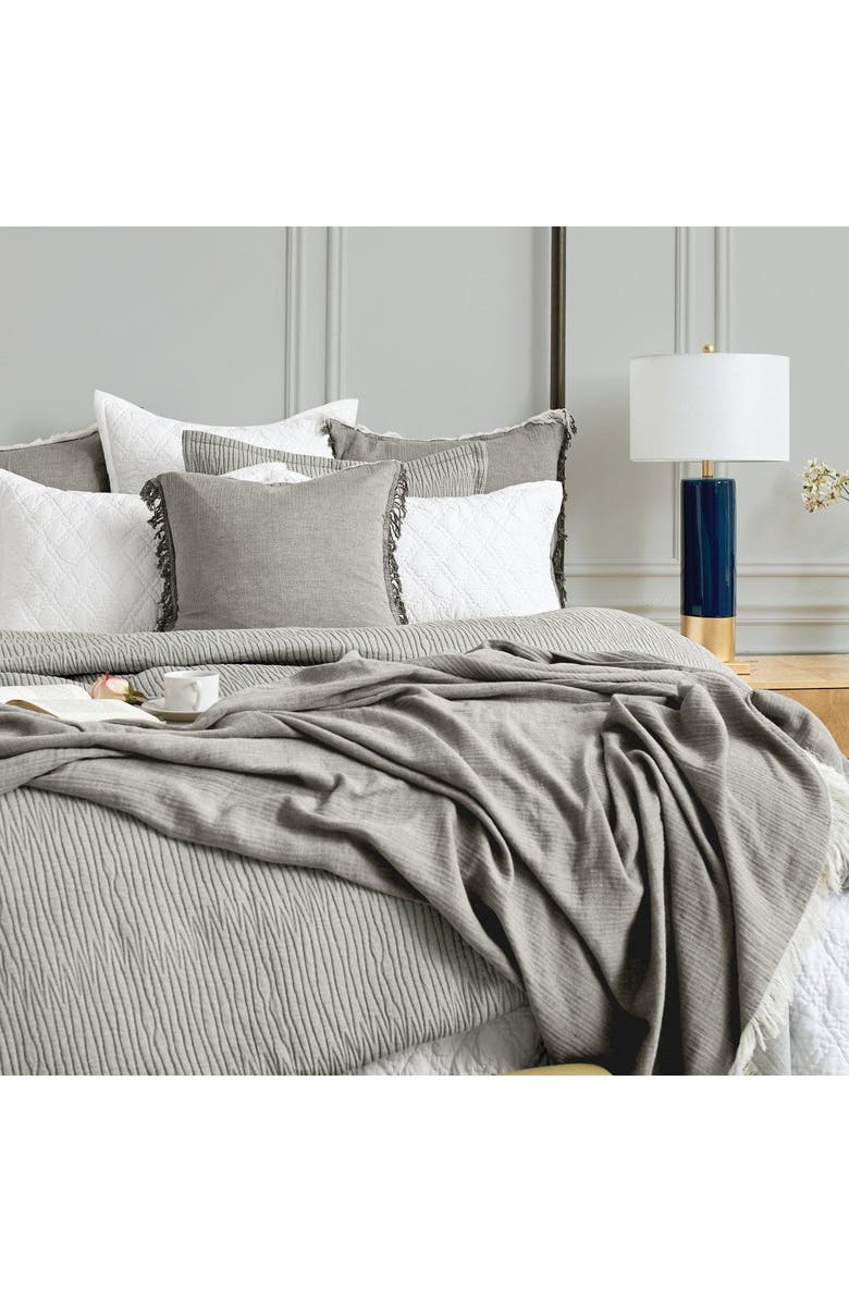 ELISABETH YORK Simone Ash 100% Cotton Standard Sham 20" x 26", Alternate, color, Gray