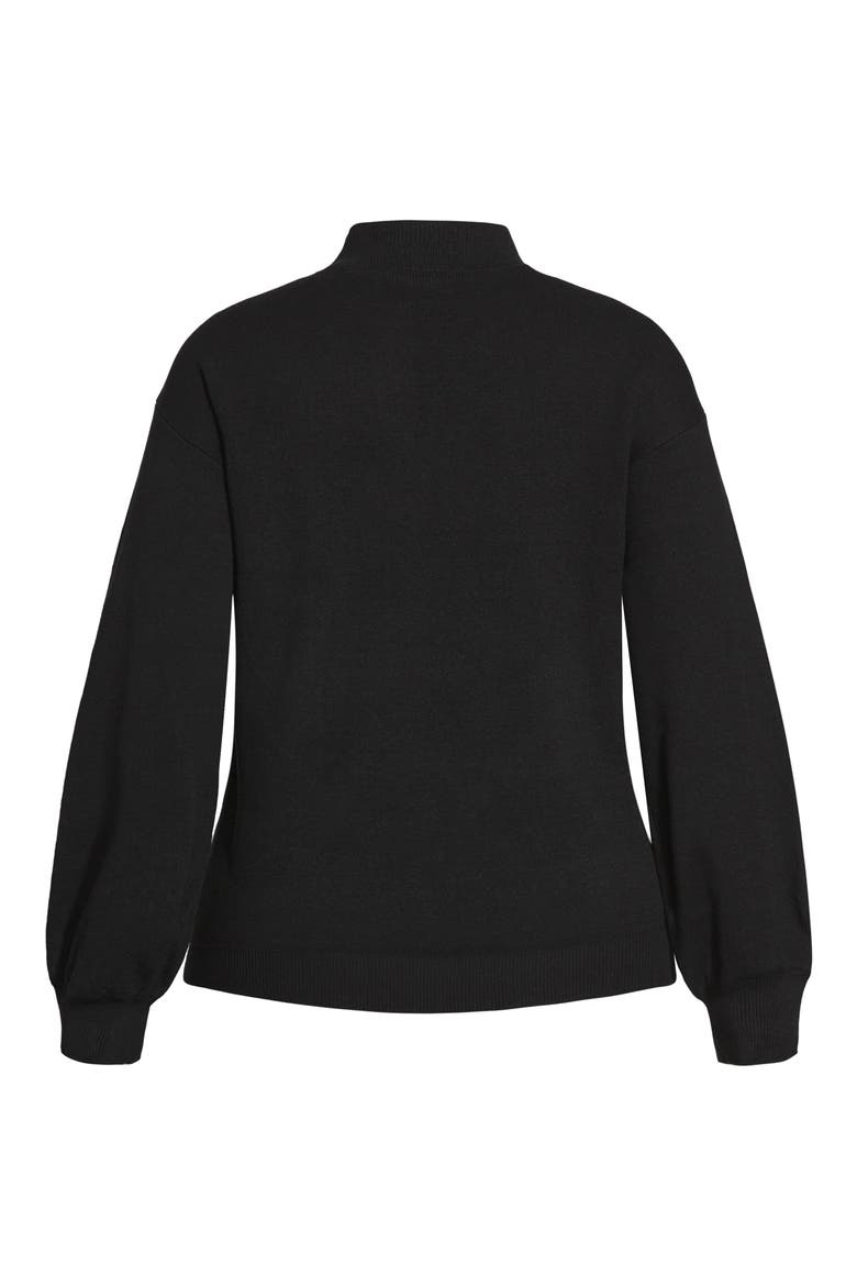 Keyhole Mock Neck Sweater, Alternate, color, BLACK