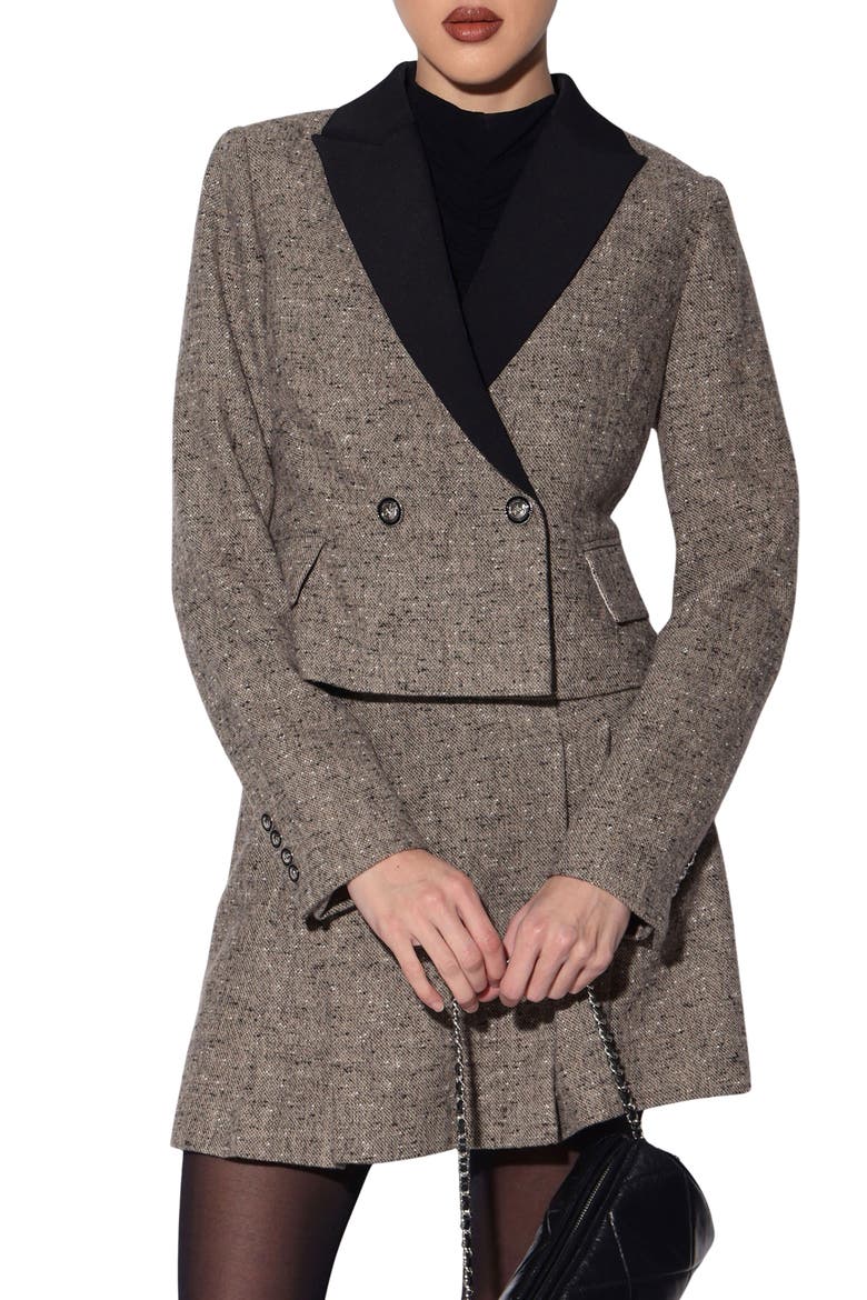 Odette Double Breasted Cropped Jacket, Main, color, NEUTRAL MULTI
